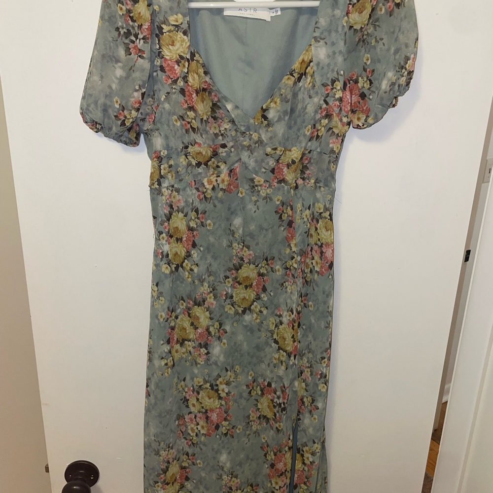 Floral Maxi Dress by Avenue - Blue and Pink